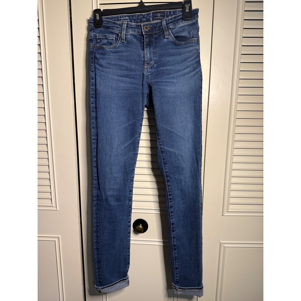 AG Adriano Goldschmied The Prima Mid Rise Cigarette Jeans Blue Medium Wash 26